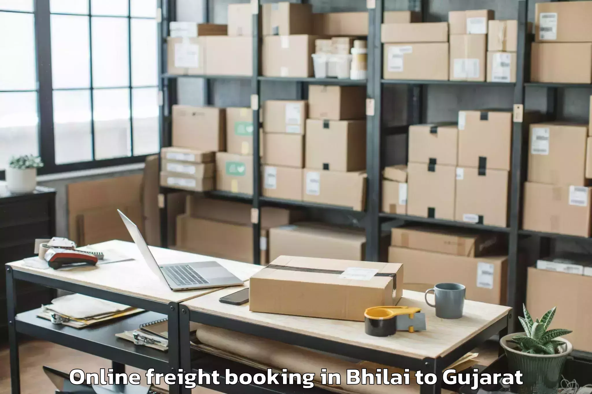 Reliable Bhilai to Unjha Online Freight Booking